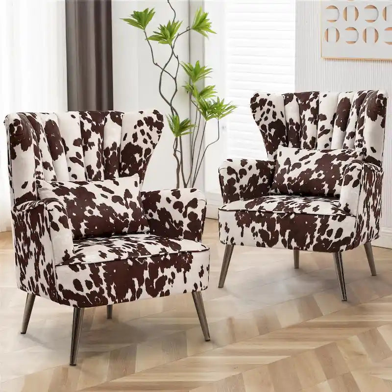 Poltrona moderna con braccioli e schienale alto HOMYKA, poltrona imbottita d’arredo, set da 2