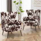Poltrona moderna con braccioli e schienale alto HOMYKA, poltrona imbottita d’arredo, set da 2