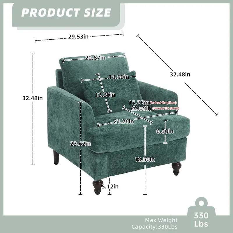 HOMEFUN századközepi modern, zsenília kárpitozású, favázas karosszék nappaliba