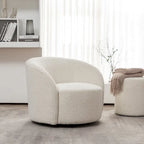 KINWELL 34 W gepolsterter Bouclé-Drehsessel in Fassform
