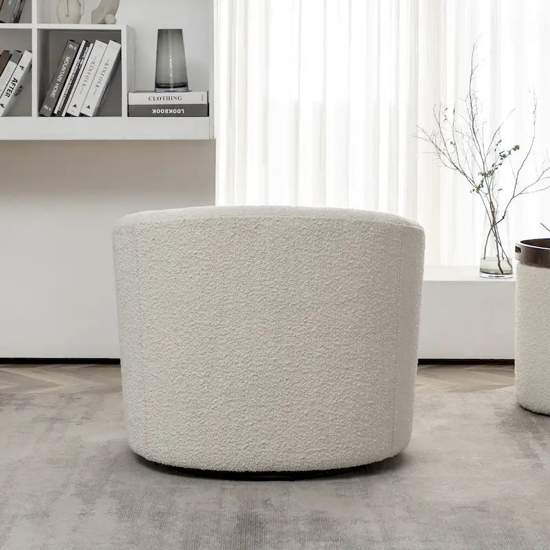 KINWELL 34 W gepolsterter Bouclé-Drehsessel in Fassform