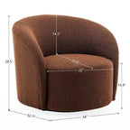 KINWELL 34 W gepolsterter Bouclé-Drehsessel in Fassform