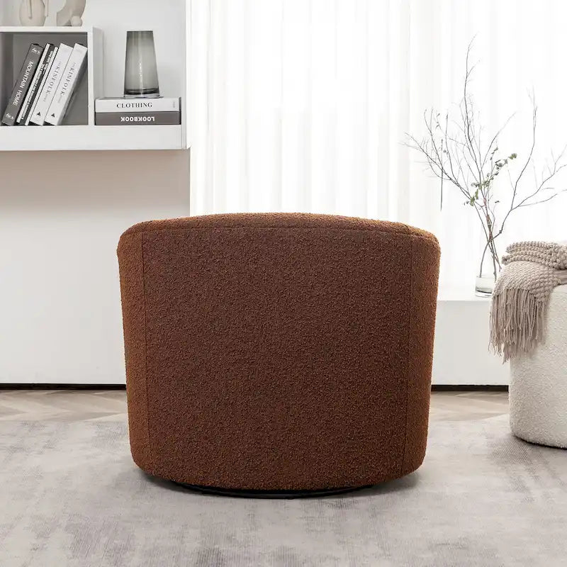KINWELL 34 W gepolsterter Bouclé-Drehsessel in Fassform
