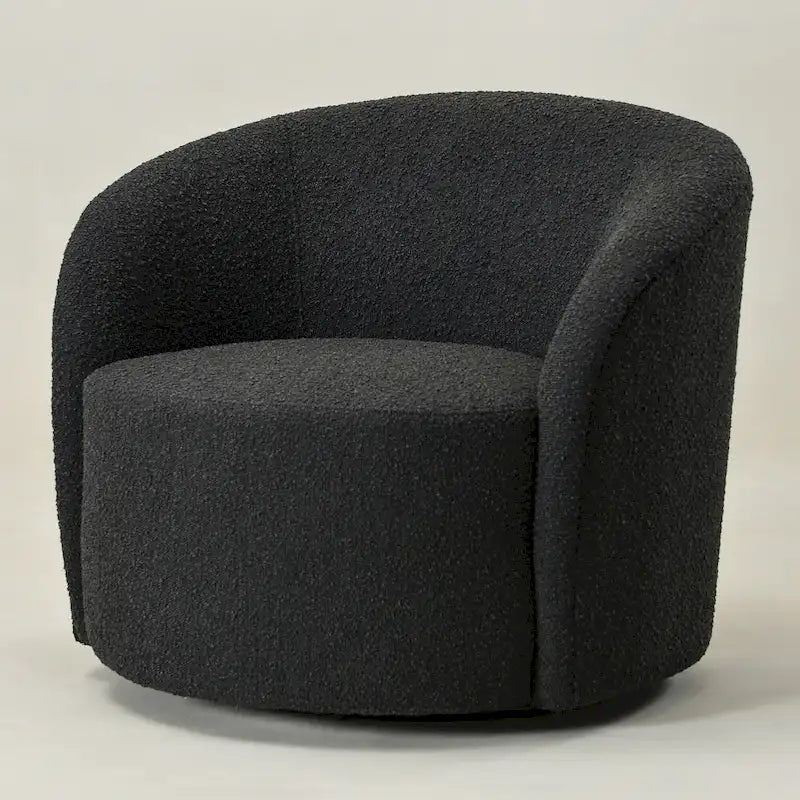 KINWELL 34 W gepolsterter Bouclé-Drehsessel in Fassform