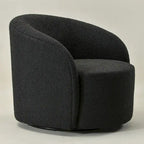 KINWELL 34 W gepolsterter Bouclé-Drehsessel in Fassform