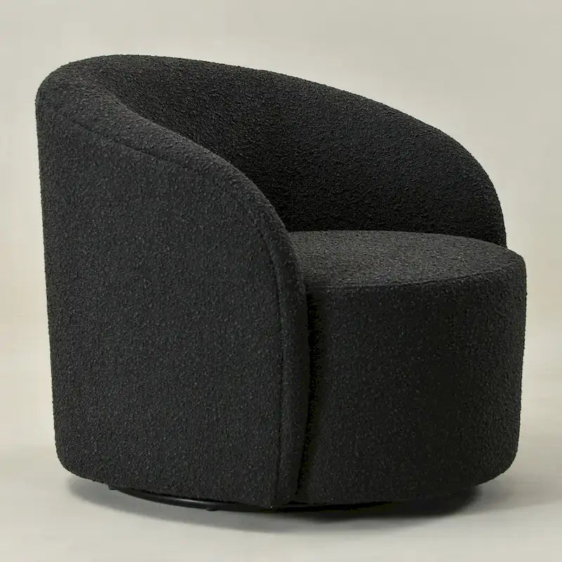 KINWELL 34 W gepolsterter Bouclé-Drehsessel in Fassform