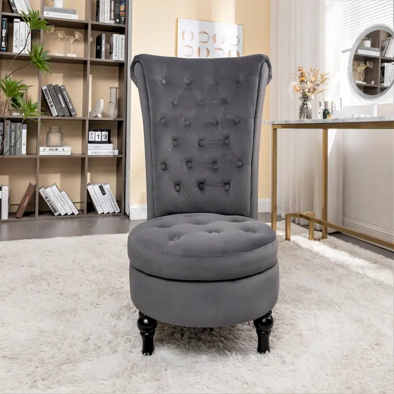 Fauteuil de coiffeuse Gosser en velours à dossier haut de 20 pouces de largeur