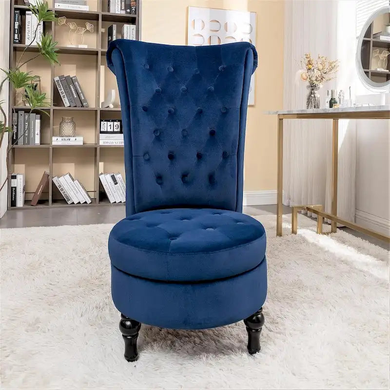Fauteuil de coiffeuse Gosser en velours à dossier haut de 20 pouces de largeur