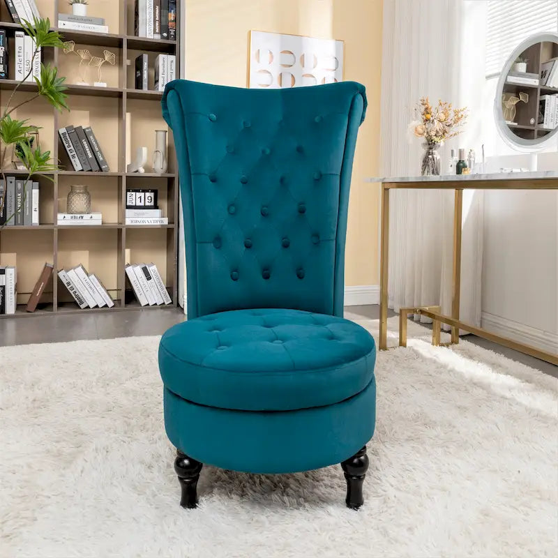 Fauteuil de coiffeuse Gosser en velours à dossier haut de 20 pouces de largeur