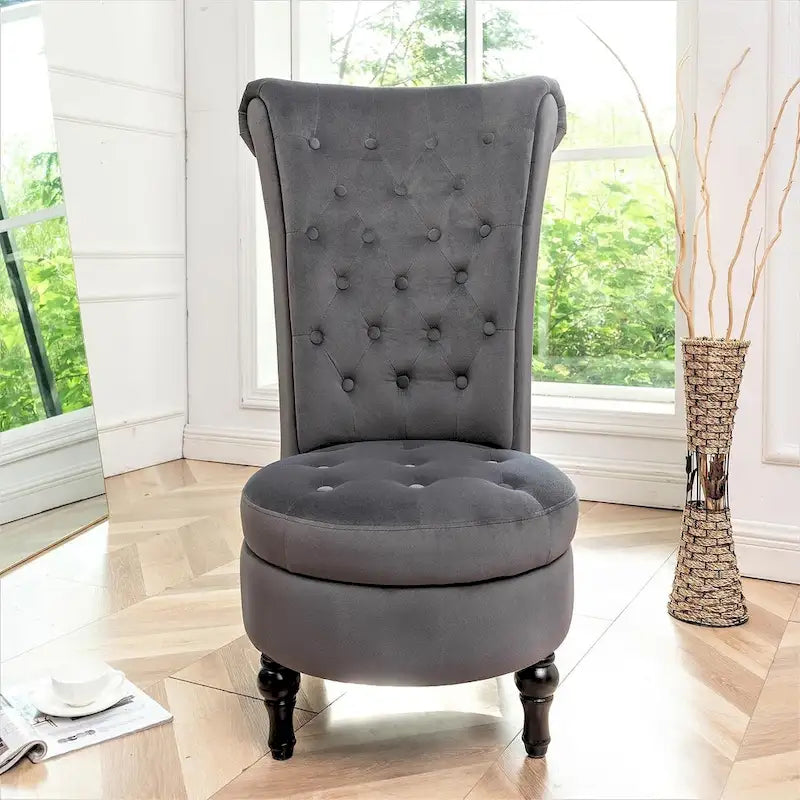 Gosser 20 Wide Velvet High Back Vanity Chair