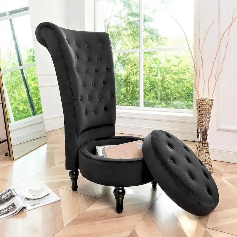 Gosser 20 Wide Velvet High Back Vanity Chair