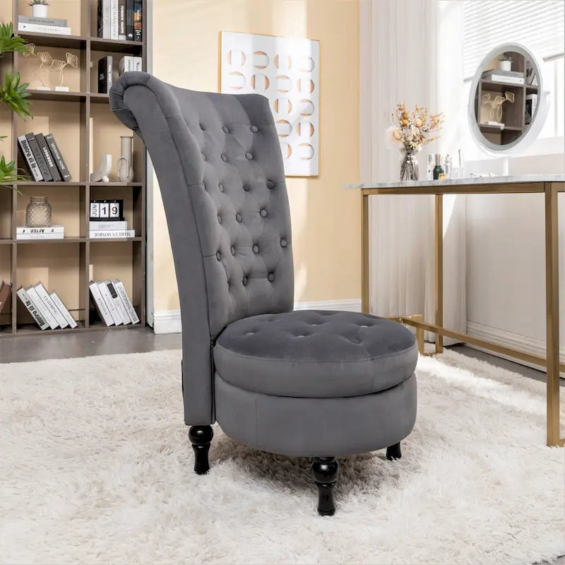 Gosser 20 Wide Velvet High Back Vanity Chair