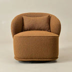 KINWELL 33 Wide Sherpa Boucle Upholstered Swivel Accent Chair