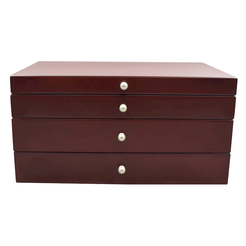 Elegant Walnut Finish Wood Jewlery Box