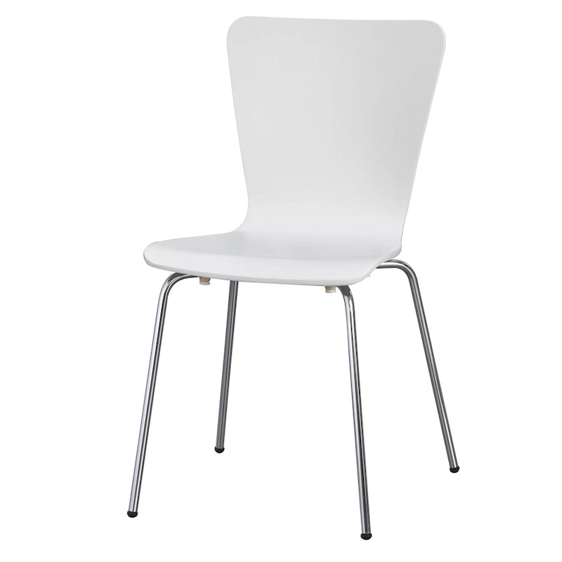 Retro Chrome Chair with Hourglass Curved Back and Bentwood Frame