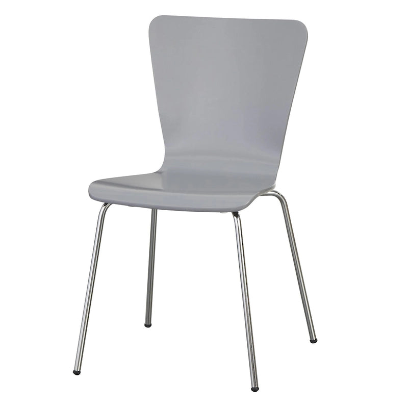 Retro Chrome Chair with Hourglass Curved Back and Bentwood Frame