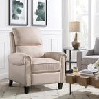 Gestoffeerde relaxfauteuil van chenille met push-backfunctie en vaste voetensteun