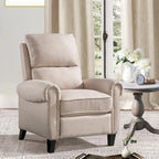 Gestoffeerde relaxfauteuil van chenille met push-backfunctie en vaste voetensteun