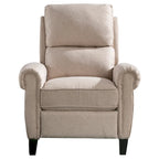 Gestoffeerde relaxfauteuil van chenille met push-backfunctie en vaste voetensteun