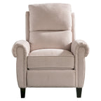 Gestoffeerde relaxfauteuil van chenille met push-backfunctie en vaste voetensteun