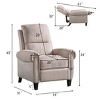 Gestoffeerde relaxfauteuil van chenille met push-backfunctie en vaste voetensteun