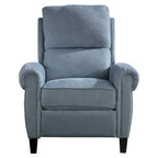 Gestoffeerde relaxfauteuil van chenille met push-backfunctie en vaste voetensteun