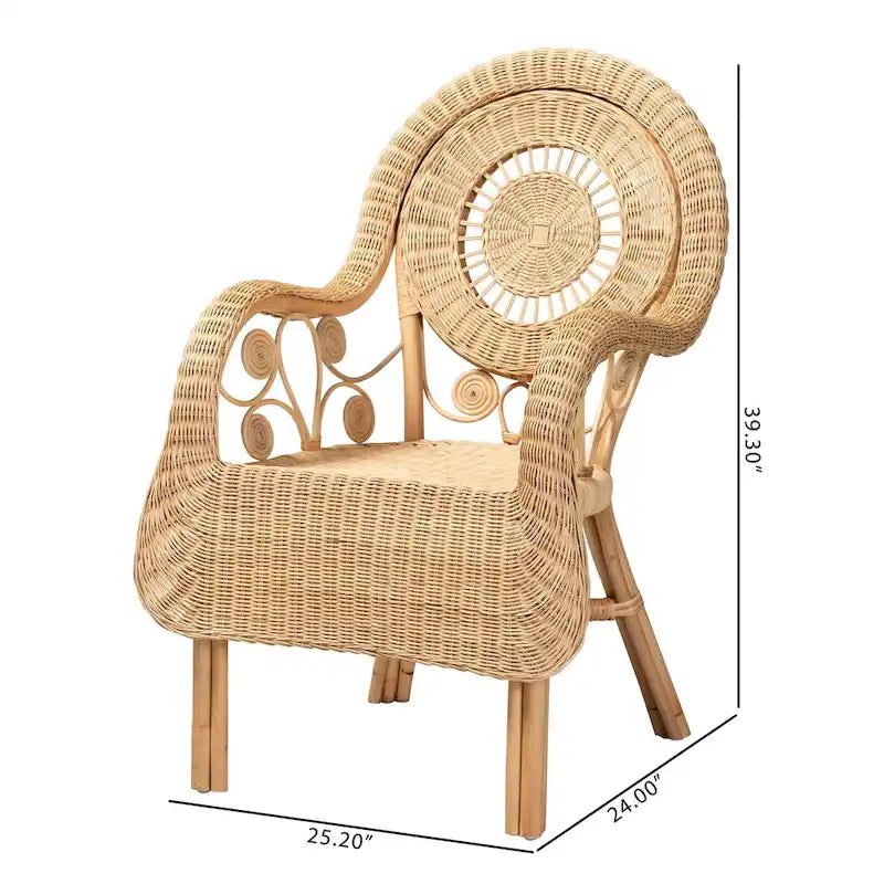 Putri Modern Bohem Tarzı Doğal Rattan Koltuk