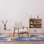 Eenvoudige retro-accentfauteuil van massief hout met enkele rugleuning
