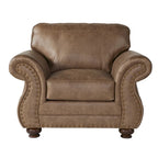 Roundhill Furniture Leinster Stoff-Sessel und Fußhocker in Jetson Ginger