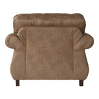 Roundhill Furniture Leinster Stoff-Sessel und Fußhocker in Jetson Ginger