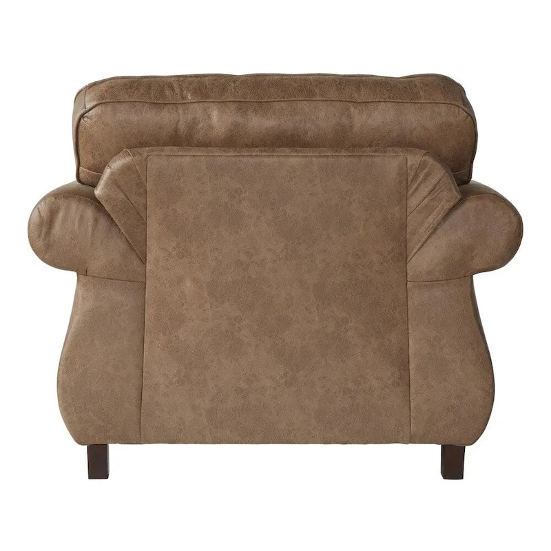 Roundhill Furniture Leinster Stoff-Sessel und Fußhocker in Jetson Ginger