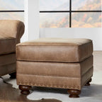 Roundhill Furniture Leinster Stoff-Sessel und Fußhocker in Jetson Ginger