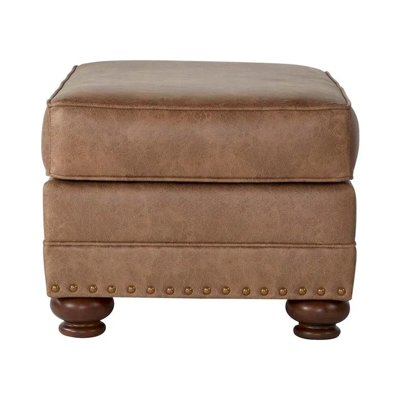 Roundhill Furniture Leinster Stoff-Sessel und Fußhocker in Jetson Ginger
