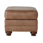 Roundhill Furniture Leinster Stoff-Sessel und Fußhocker in Jetson Ginger