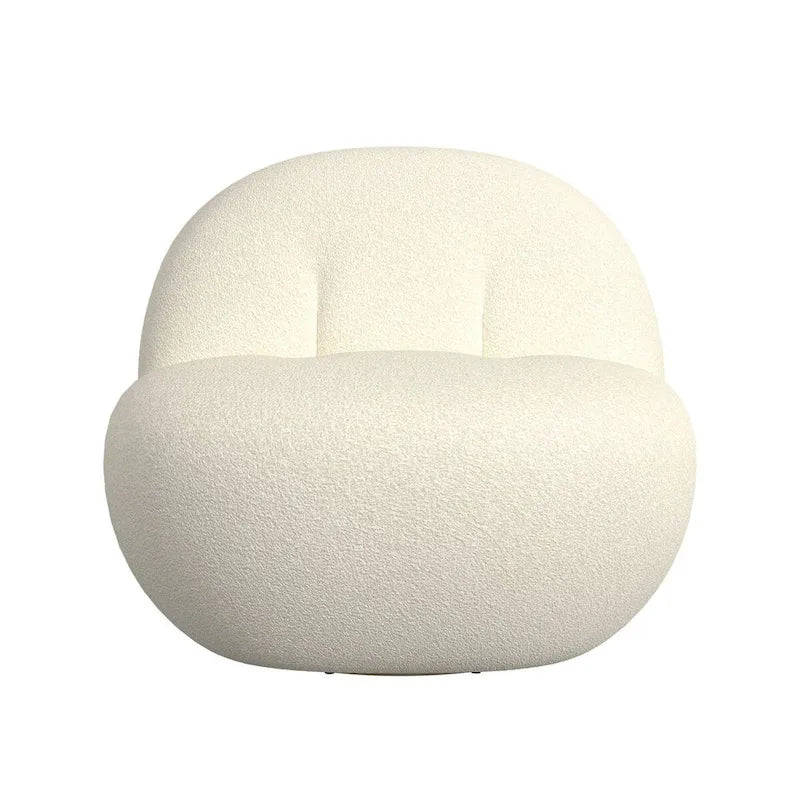 HomePop armloze Cloud-draaistoel - witte sherpa
