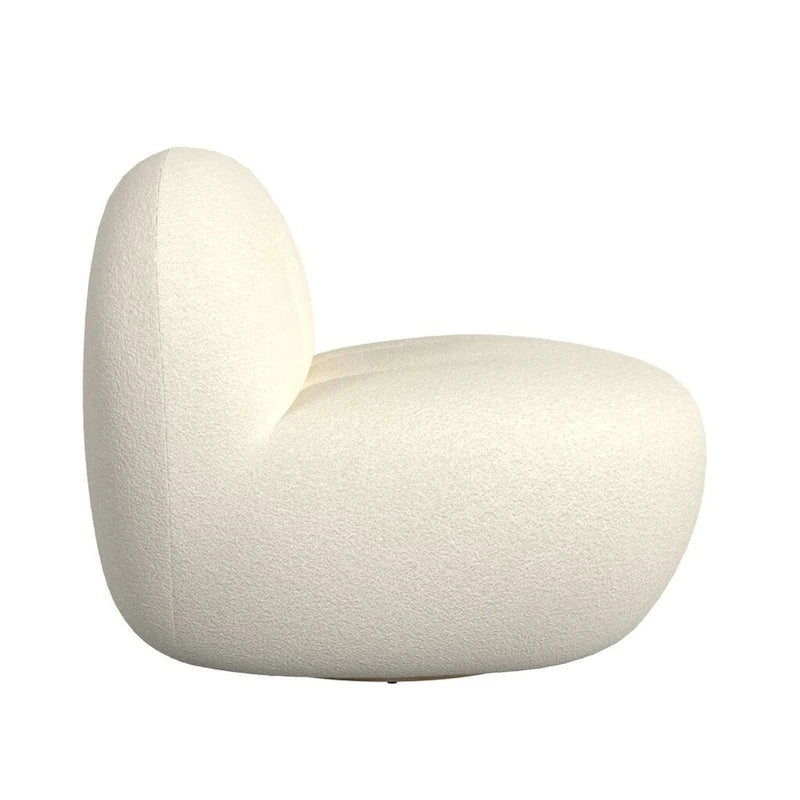 HomePop armloze Cloud-draaistoel - witte sherpa
