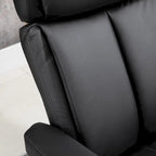HOMCOM Recliner Chair with Ottoman, 360 Swivel Reclining Chair with Wood Base and Matching Footrest, Black