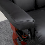 HOMCOM Recliner Chair with Ottoman, 360 Swivel Reclining Chair with Wood Base and Matching Footrest, Black