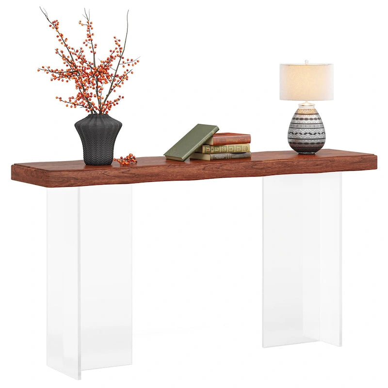 47-Inch Console Sofa Hall Table with Acrylic Legs for Entryway, Hallway
