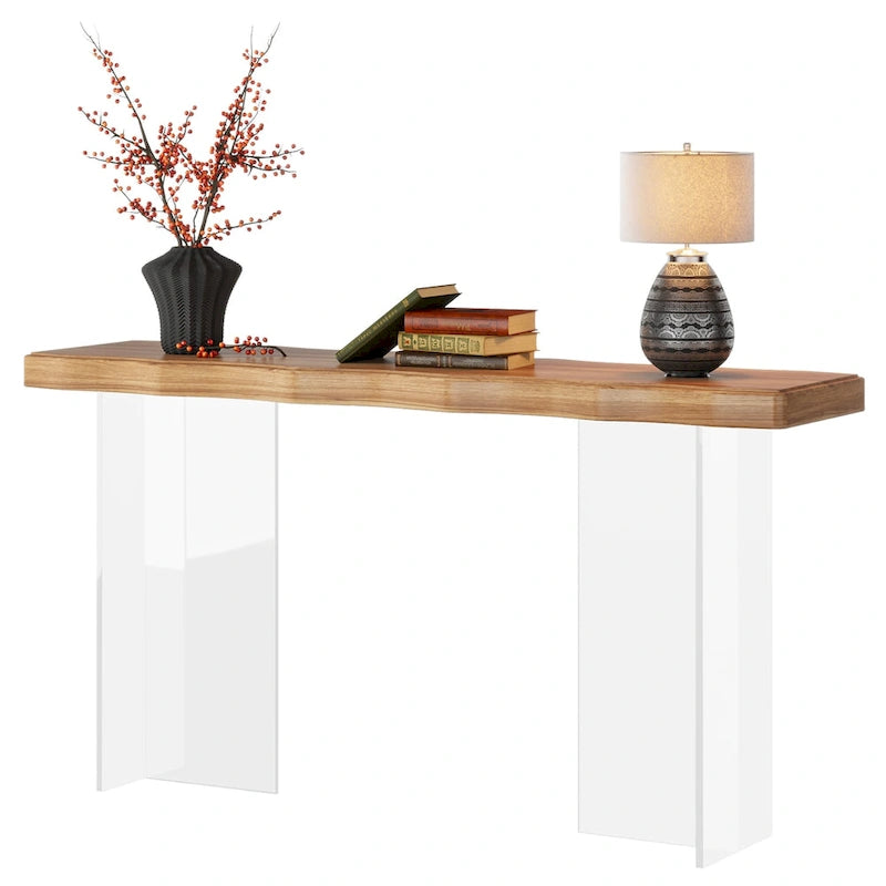 47-Inch Console Sofa Hall Table with Acrylic Legs for Entryway, Hallway