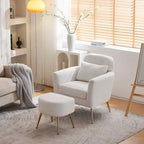 Teilzerlegter Einsitzer mit goldfarbenen Füßen und Pedalen, gemütlicher Flanell-Sessel für den Innenbereich, Beige