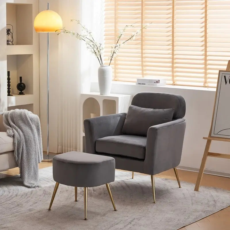 Teilzerlegter Einsitzer mit goldfarbenen Füßen und Pedalen, gemütlicher Flanell-Sessel für den Innenbereich, Beige