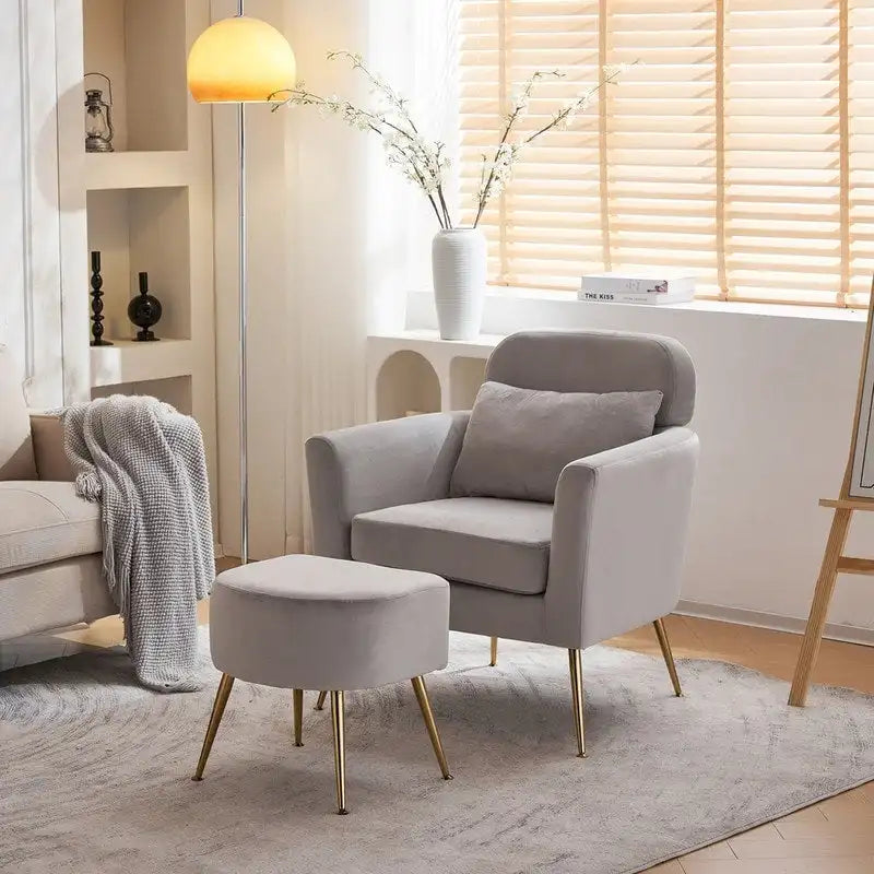 Teilzerlegter Einsitzer mit goldfarbenen Füßen und Pedalen, gemütlicher Flanell-Sessel für den Innenbereich, Beige