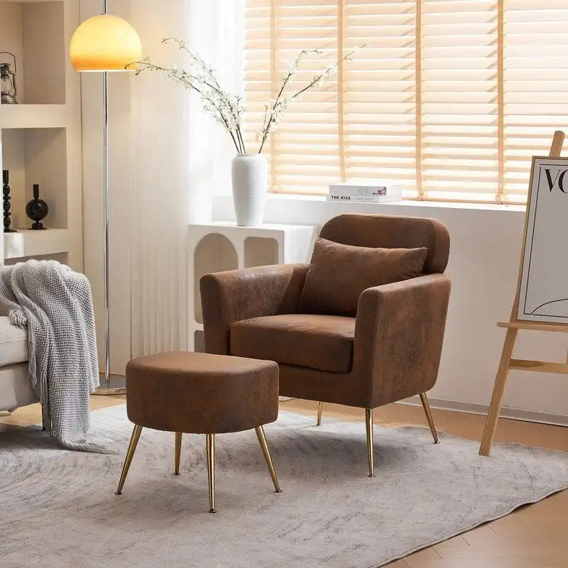Teilzerlegter Einsitzer mit goldfarbenen Füßen und Pedalen, gemütlicher Flanell-Sessel für den Innenbereich, Beige