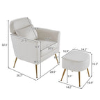 Teilzerlegter Einsitzer mit goldfarbenen Füßen und Pedalen, gemütlicher Flanell-Sessel für den Innenbereich, Beige