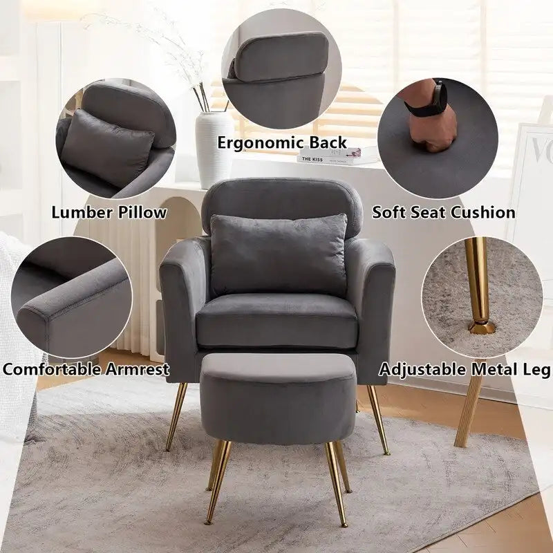 Teilzerlegter Einsitzer mit goldfarbenen Füßen und Pedalen, gemütlicher Flanell-Sessel für den Innenbereich, Beige