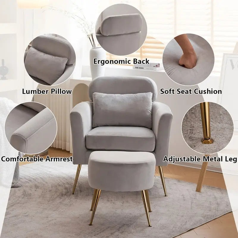 Teilzerlegter Einsitzer mit goldfarbenen Füßen und Pedalen, gemütlicher Flanell-Sessel für den Innenbereich, Beige