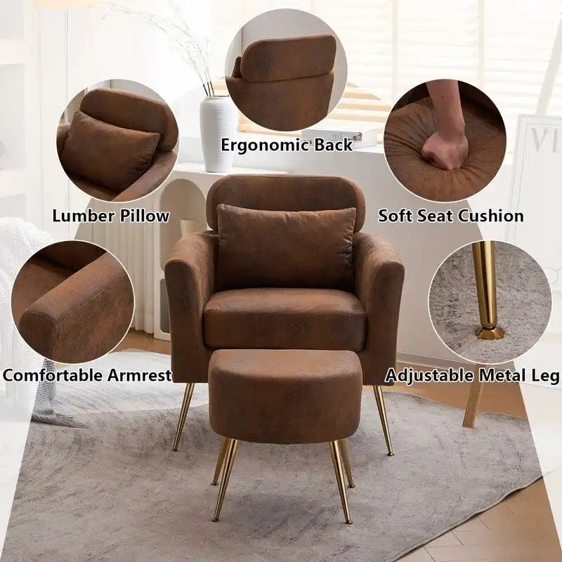 Teilzerlegter Einsitzer mit goldfarbenen Füßen und Pedalen, gemütlicher Flanell-Sessel für den Innenbereich, Beige