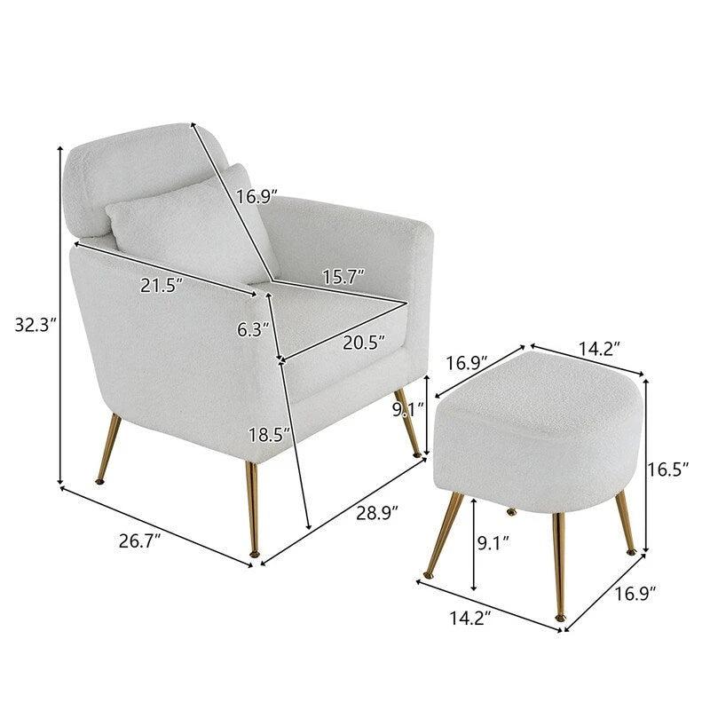 Teilzerlegter Einsitzer mit goldfarbenen Füßen und Pedalen, gemütlicher Flanell-Sessel für den Innenbereich, Beige