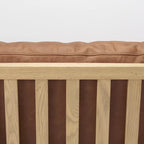 Raeleigh Akzentstuhl aus cognacbraunem Echtleder mit hellbraunem massivem Buchenholzrahmen – 27.9W x 34D x 34.4H